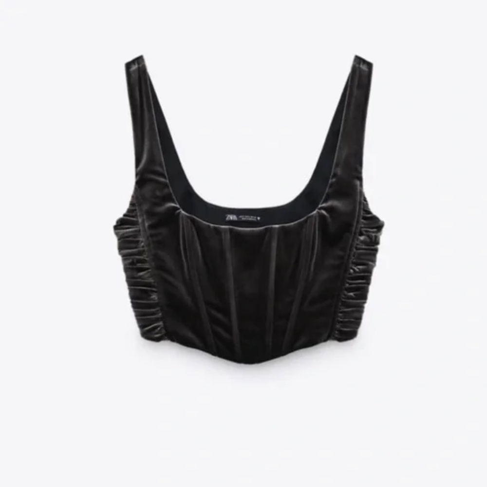 Zara velvet corset crop top